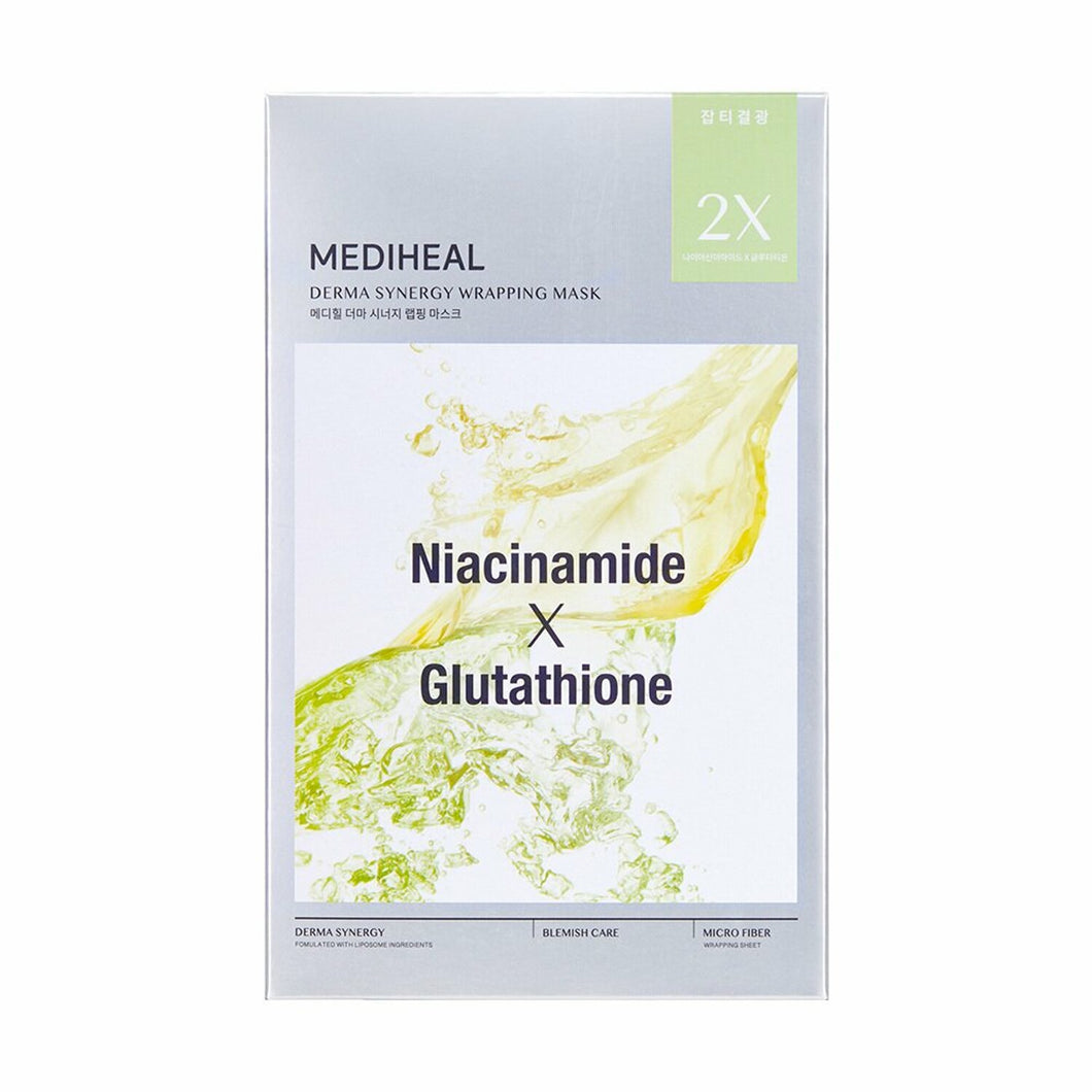 MEDIHEAL Derma Synergy Wrapping Mask #Niacinamide* Glutathione - 10 Sheets (20%OFF)