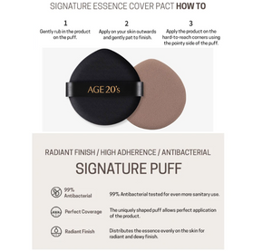 Age 20's Signature Essence Cover Pact Intense Cover 14g x 2EA with Case #21 LIGHT BEIGE