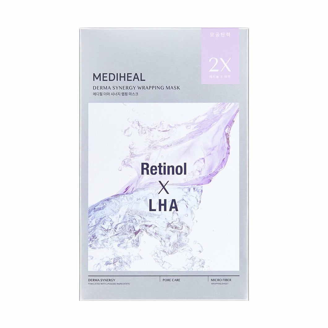 MEDIHEAL Derma Synergy Wrapping Mask Box #Retinol*LHA -  10 Sheets (20%OFF)
