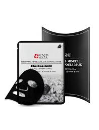 SNP Charcoal Mineral Black Ampoule Mask Box  -10 Sheets (20% OFF)
