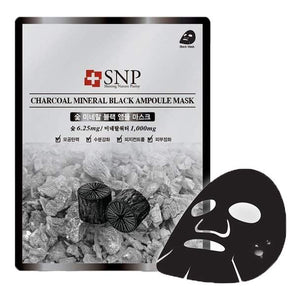 SNP Charcoal Mineral Black Ampoule Mask -1 Sheet